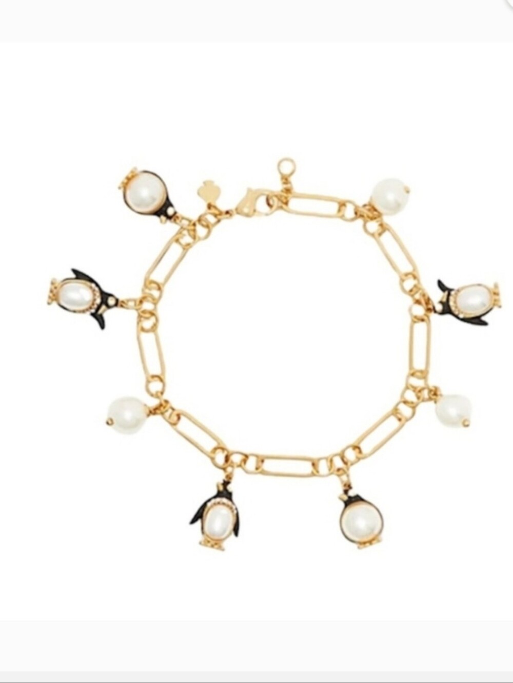 kate Spade Arctic Friends Penguin Charm Bracelet Nwt